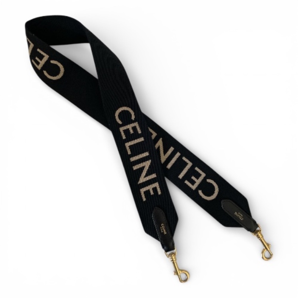 CELINE Long Strap in Wool with Celine Jacquard